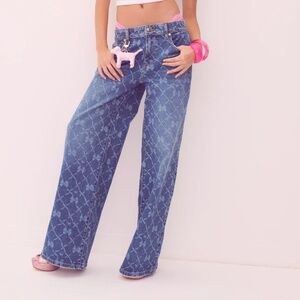 PINK X LoveShackFancy Denim Baggy High Rise Jeans
